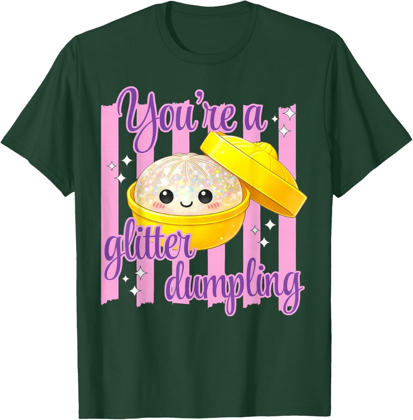Funny Striped You're A Dumpling Cute Dumpling Kids Girls T-Shirt - T-Shirt | Forest