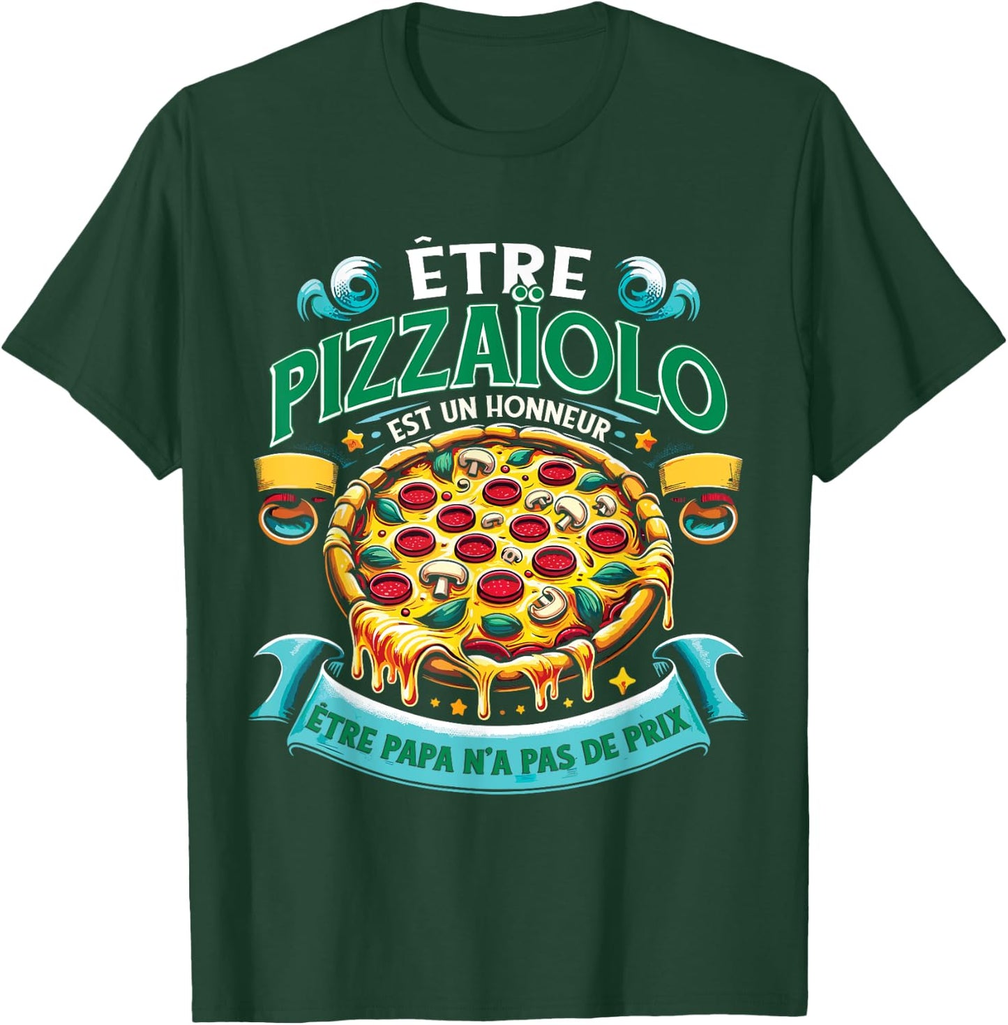 Italian Pizza Maker Pizzeria , Black, S T-Shirt - T-Shirt | Forest