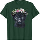 Adorable Black Panther Cub with Flower Crown T-Shirt - T-Shirt | Forest