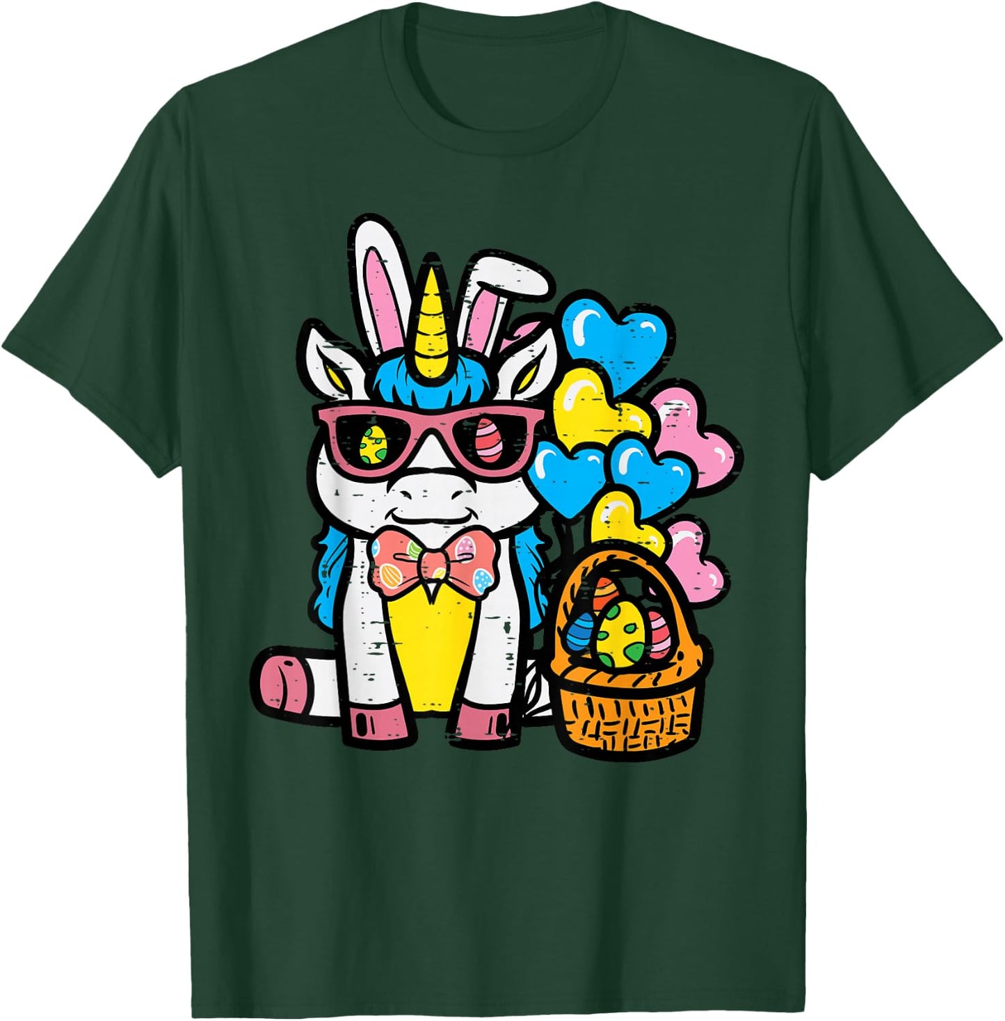 Easter Unicorn Bunny Eggs Basket Toddler Girls Kids Women T-Shirt - T-Shirt | Forest