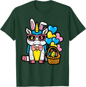 Easter Unicorn Bunny Eggs Basket Toddler Girls Kids Women T-Shirt - T-Shirt | Forest