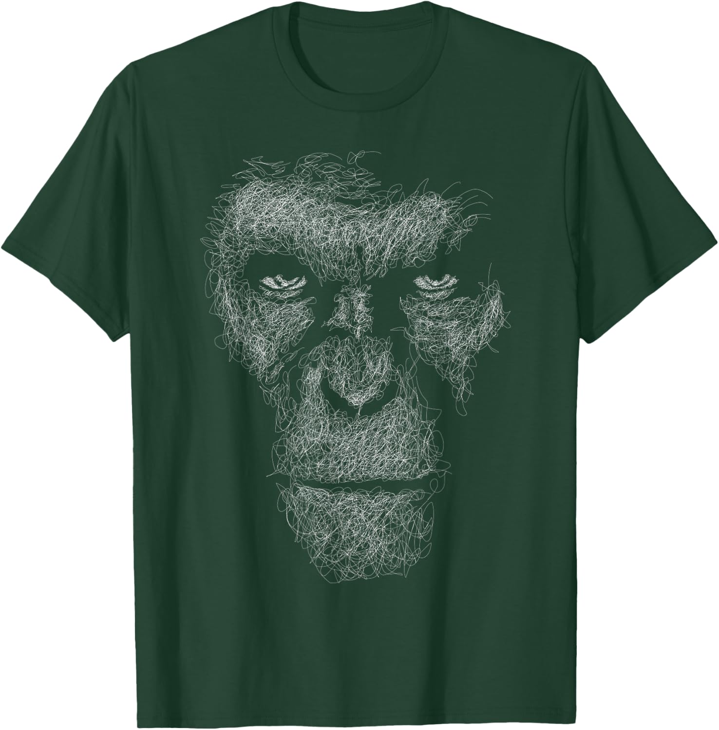 gorilla face scribble art head for lover Silverback animals T-Shirt - T-Shirt | Forest