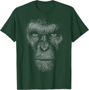 gorilla face scribble art head for lover Silverback animals T-Shirt - T-Shirt | Forest