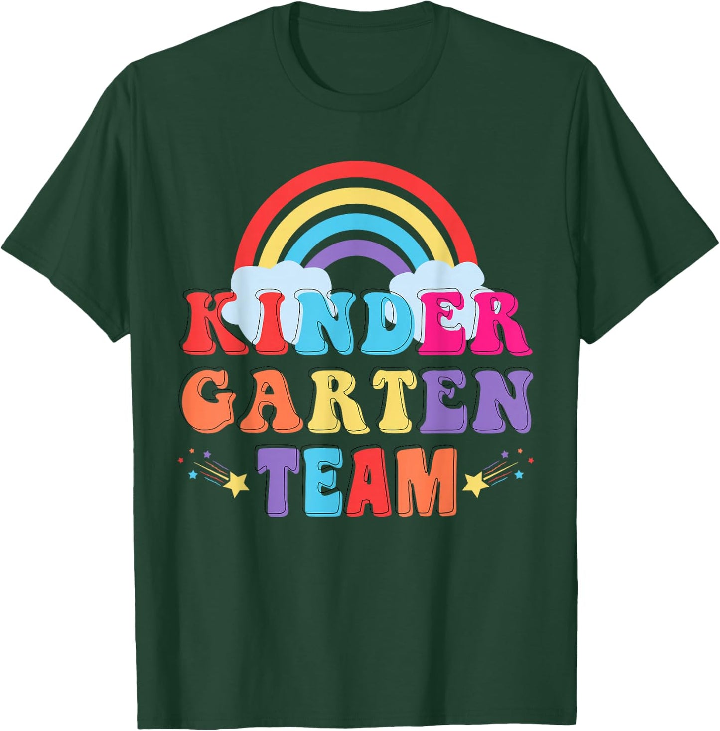 Kindergarten Kita Team Outfit Erzieherin Erzieher Regenbogen T-Shirt - T-Shirt | Forest