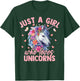Just A Girl Who Loves Unicorns Aesthetic Flower Women Girls T-Shirt - T-Shirt | Forest