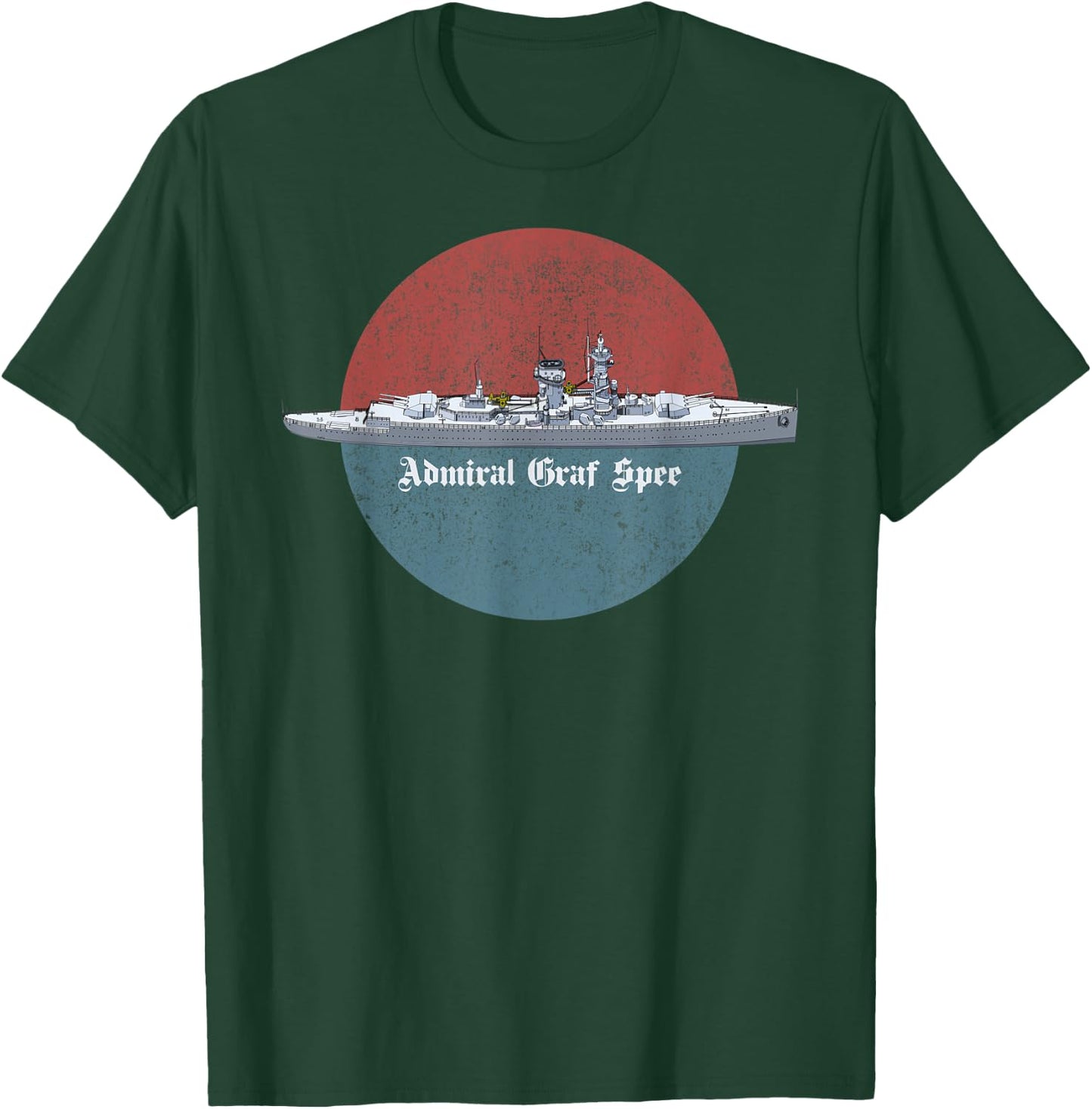 Admiral Graf Spee German WW2 Panzerschiff Vintage Scene T-Shirt - T-Shirt | Forest