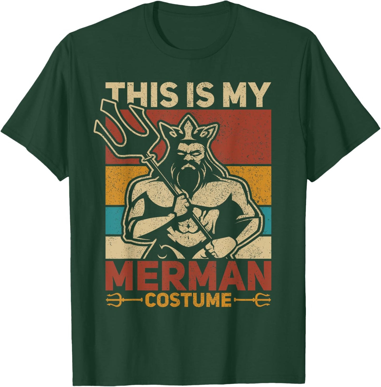 Merdaddy Mermaid Dad Fathers Day Party Outfit Merman Costume T-Shirt - T-Shirt | Forest