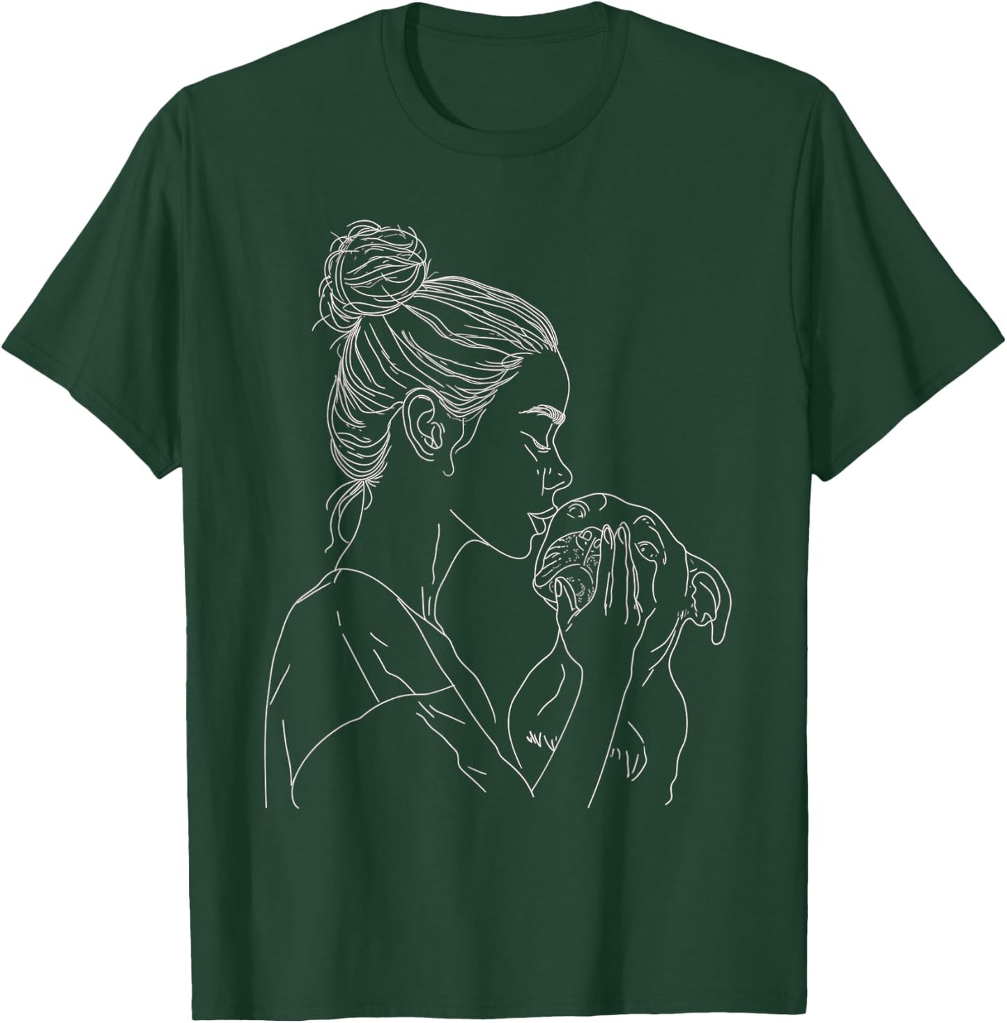 Staffordshire Bull Terrier Mom Dog Art Mother's Day T-Shirt - T-Shirt | Forest