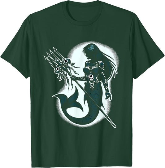 Spooky Sirens Horror Mermaid Creepy Mermaid Haunted Sea T-Shirt - T-Shirt | Forest