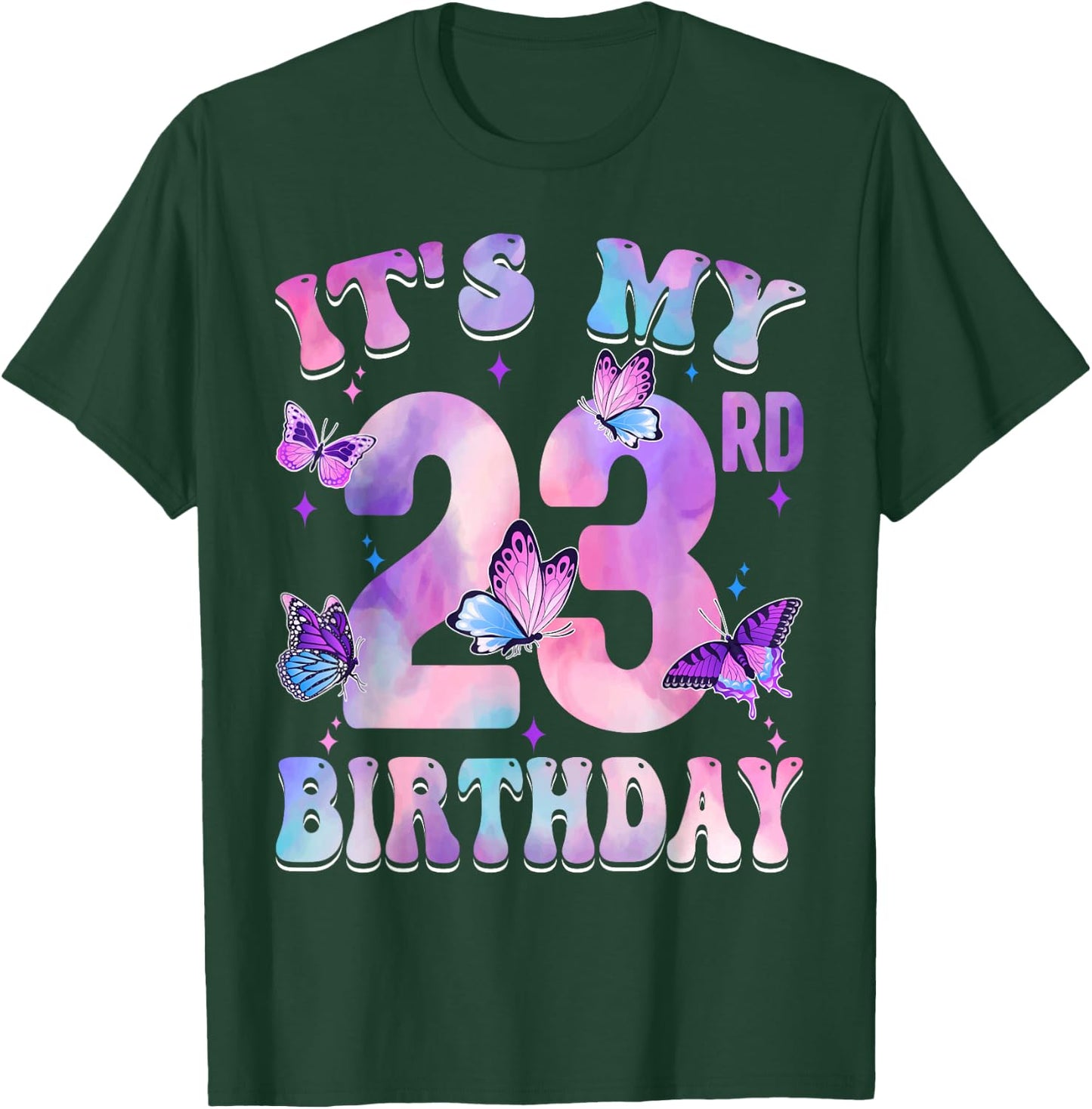 It's My 23rd Birthday Butterfly Theme 23 Year Old Party Girl T-Shirt - T-Shirt | Forest