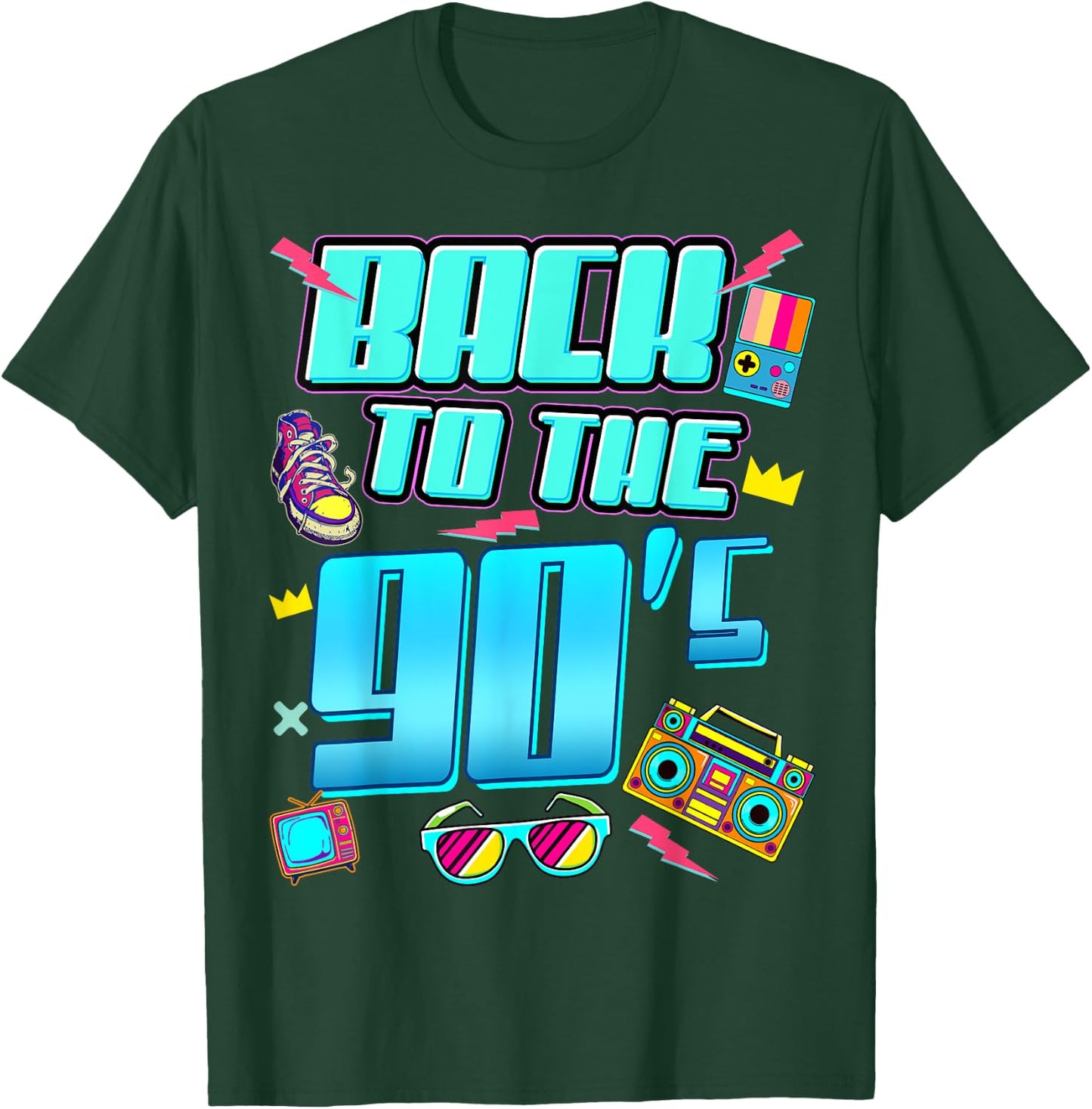90er Jahre Outfit Damen Herren Back to The 90s Retro Party T-Shirt - T-Shirt | Forest