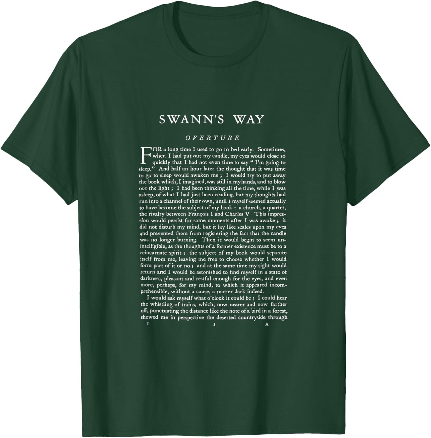 Swann's Way Marcel Proust First Page T-Shirt - T-Shirt | Forest