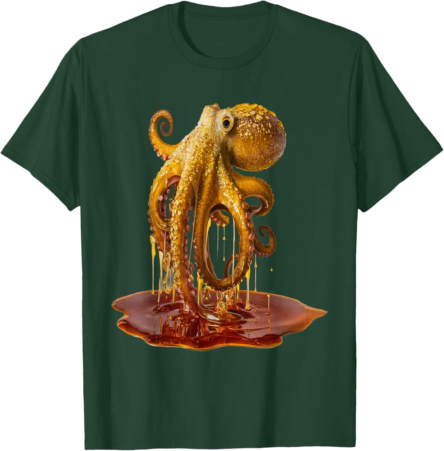 Octopus Men Woman Aesthetic Gold Honey Octopus T-Shirt - T-Shirt | Forest