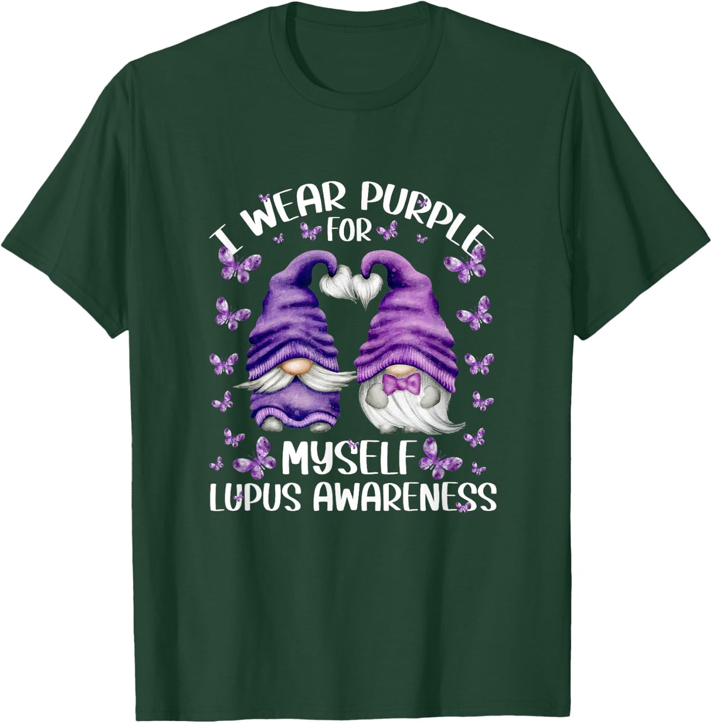 Purple Gnome For Lupus Awareness - I Wear Purple For Myself T-Shirt - T-Shirt | Forest