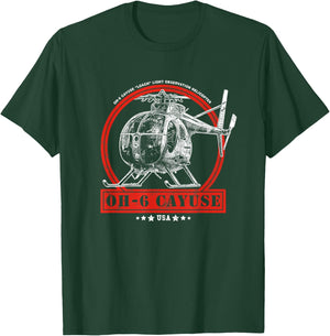 OH-6 "Loach" Cayuse Helicopter T-Shirt - T-Shirt | Forest