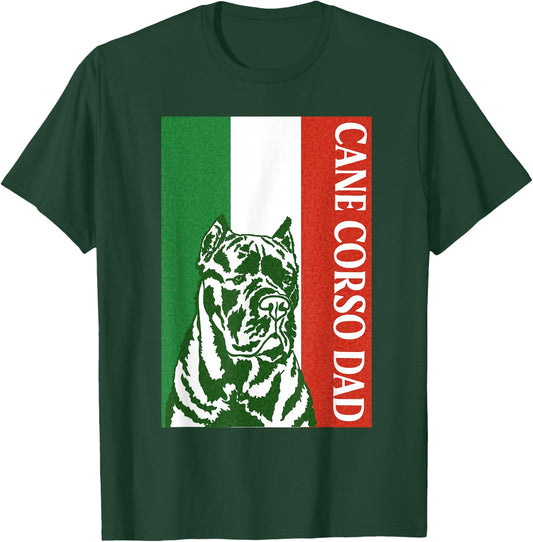 Vintage Cane Corso Italiano Dad Dog Italy Flag T-Shirt - T-Shirt | Forest