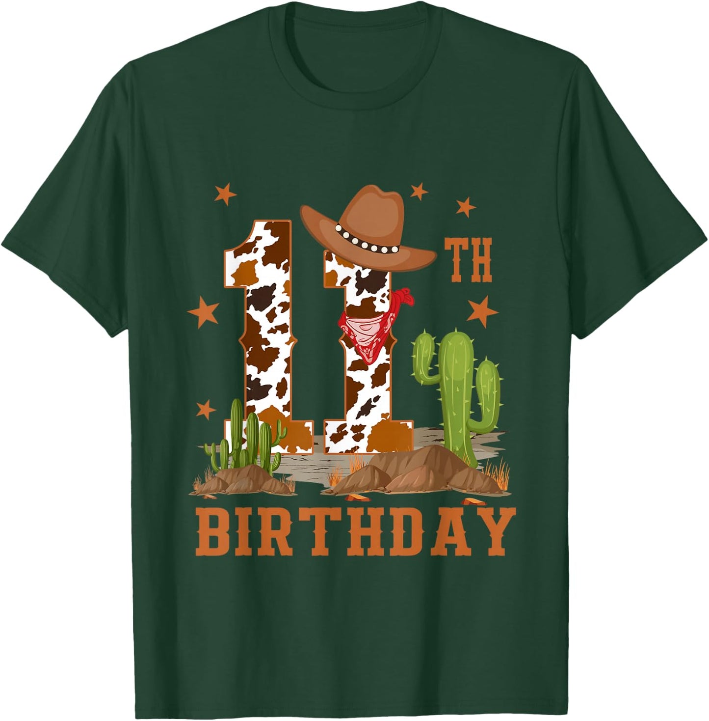 It's My 11th Birthday Cowboy Western 11 Year Old Boy Bday T-Shirt - T-Shirt | Forest
