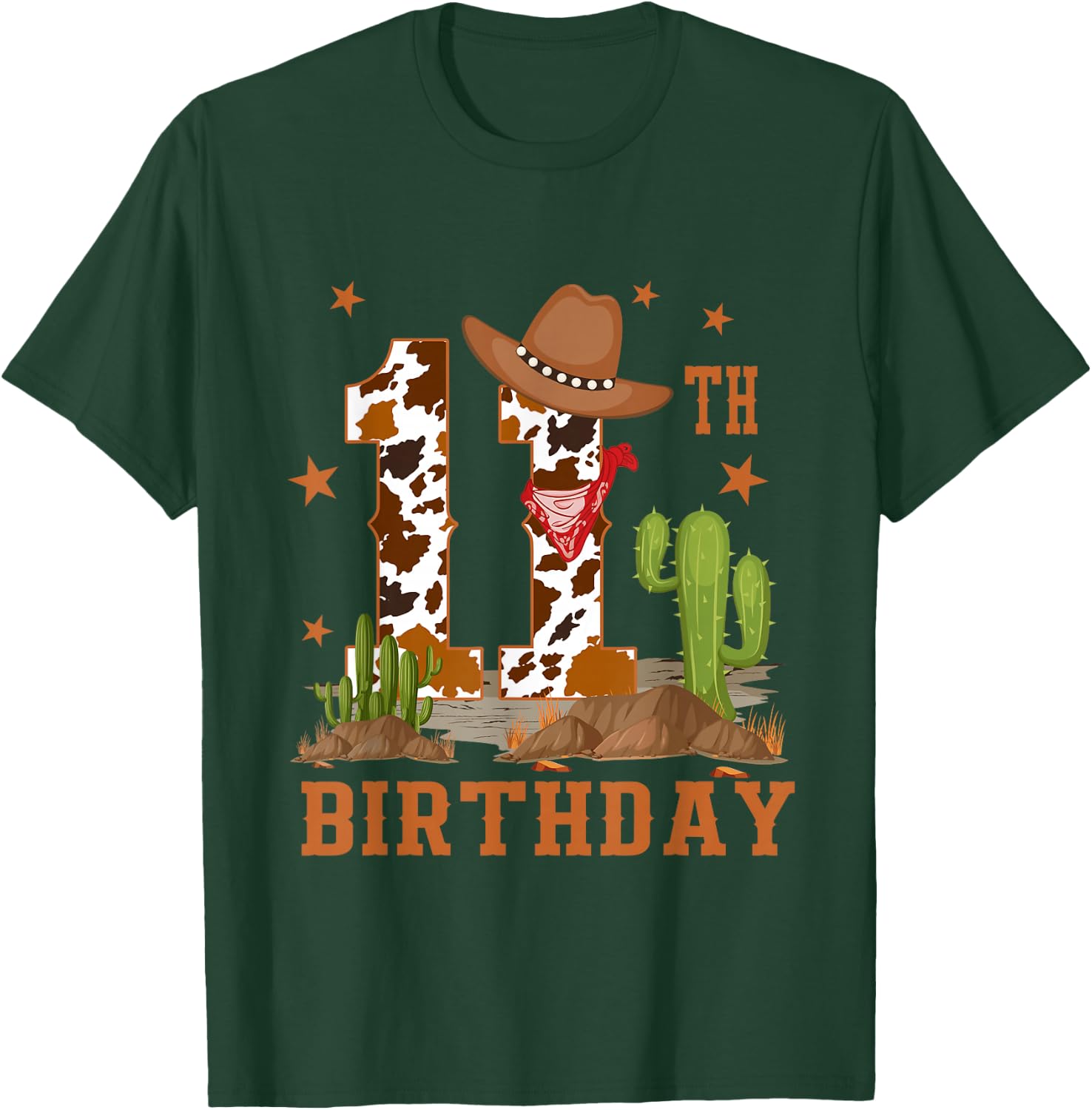 It's My 11th Birthday Cowboy Western 11 Year Old Boy Bday T-Shirt - T-Shirt | Forest