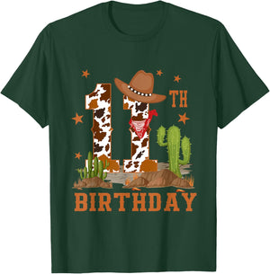 It's My 11th Birthday Cowboy Western 11 Year Old Boy Bday T-Shirt - T-Shirt | Forest
