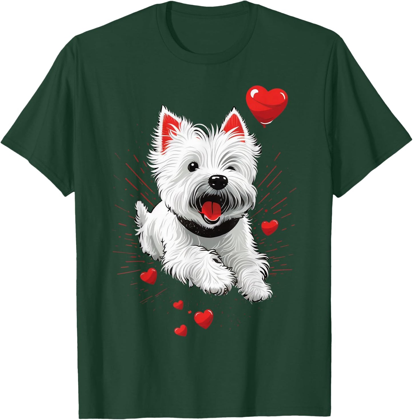 Westie Love Heart on West Highland White Terrier Lover , black T-Shirt - T-Shirt | Forest