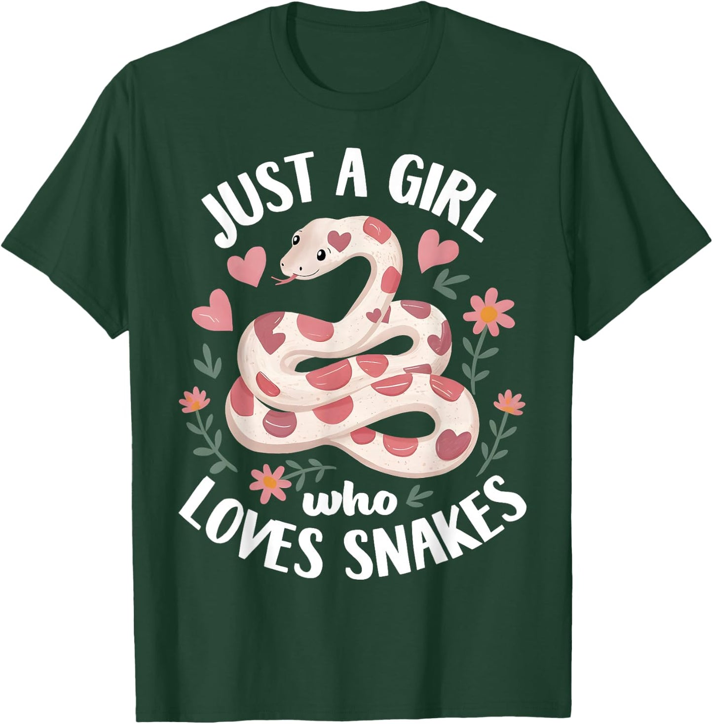 Girl Loves Snakes - Woman Snake Lover - I Love Snakes T-Shirt - T-Shirt | Forest