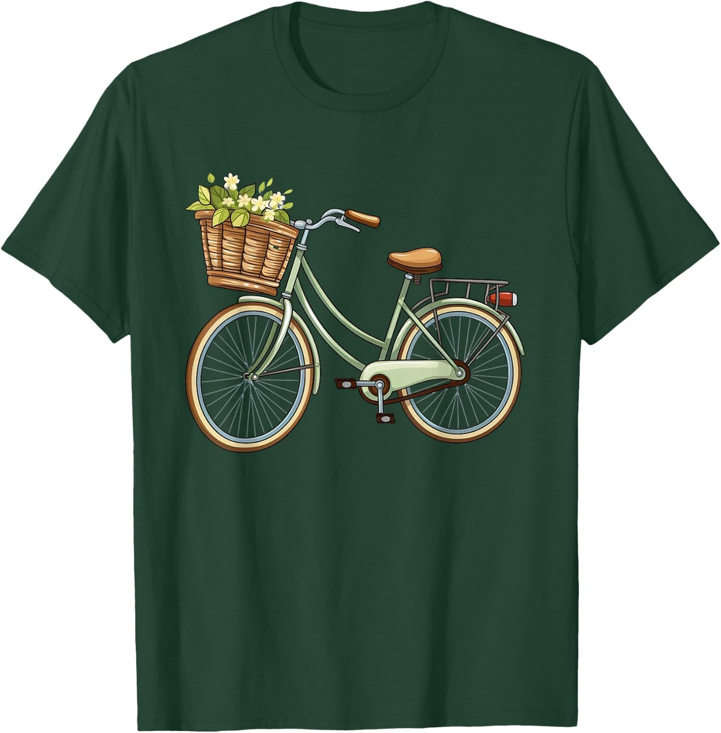 EIN schöner Retro Fahrrad mit dem Blumen Korb Fahrrad T-Shirt - T-Shirt | Forest