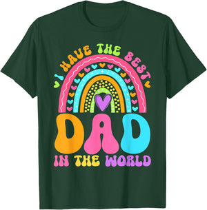 Fathers Day I Have Best Dad in The World Women Girl Rainbow T-Shirt - T-Shirt | Forest