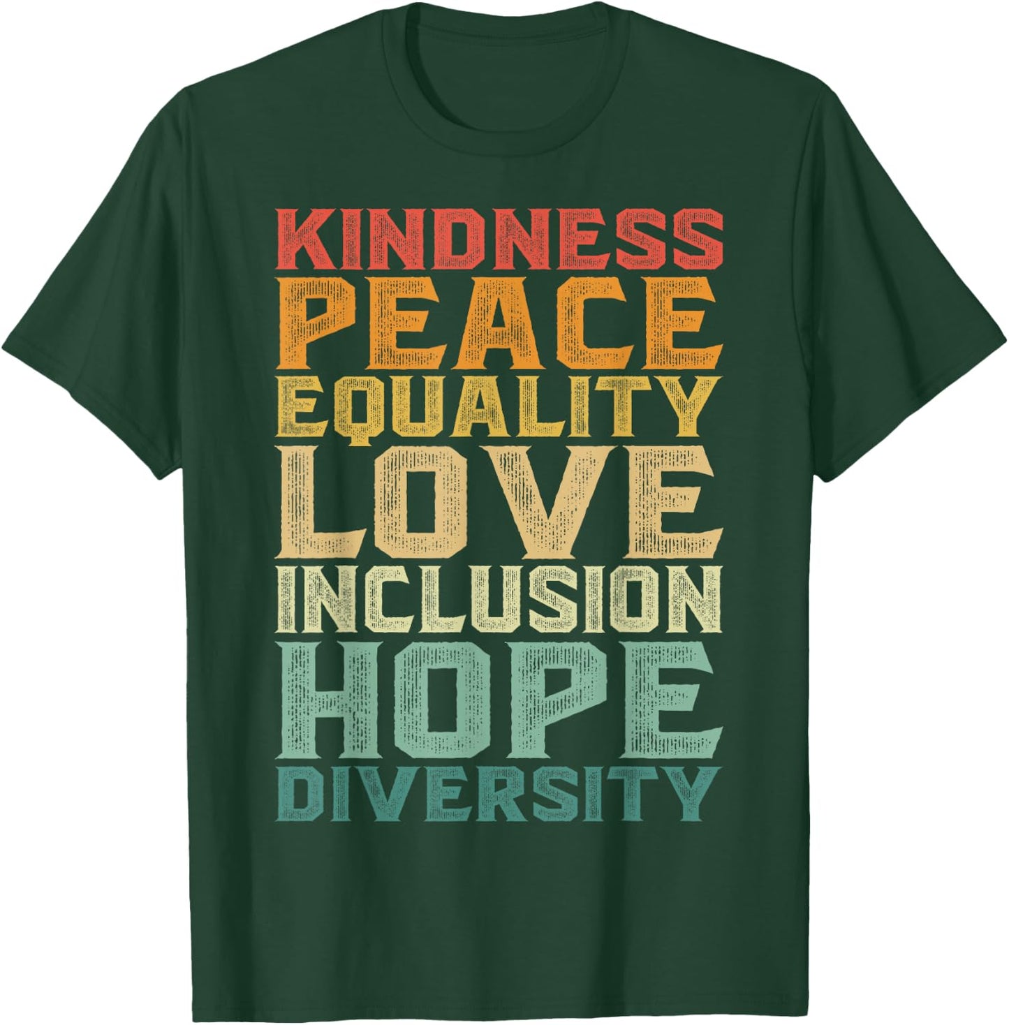 Peace Love Diversity Inclusion Equality Black History Month T-Shirt - T-Shirt | Forest