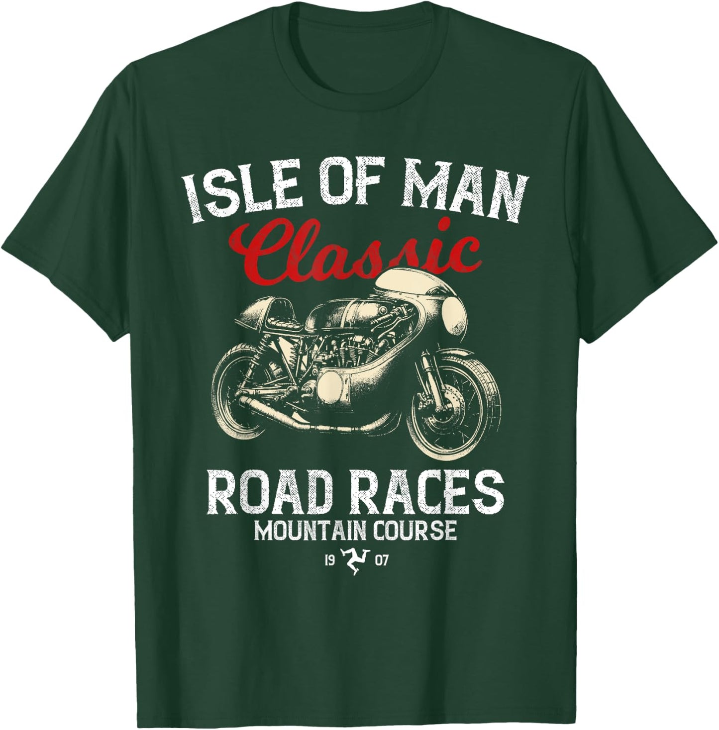 Retro Isle of Man TT Races Vintage Motorcycle Race , black T-Shirt - T-Shirt | Forest