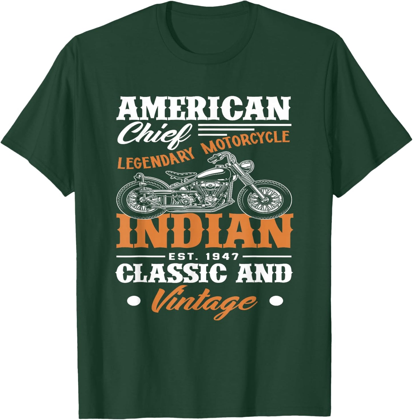 Vintage American Motorrad Indian Biker Lustiges Motorrad T-Shirt - T-Shirt | Forest