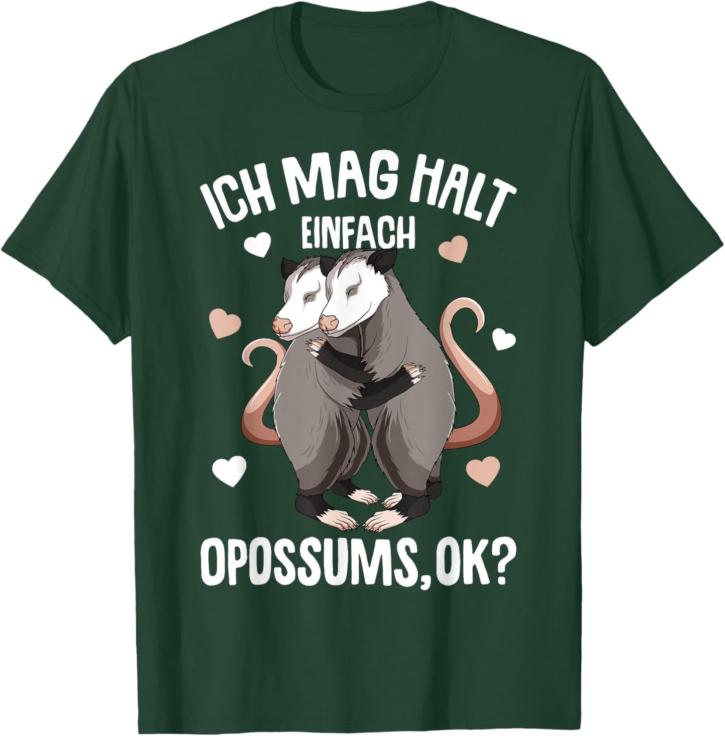 Ich mag halt Opossums Girls Kids Women's Opossum , black, s T-Shirt - T-Shirt | Forest