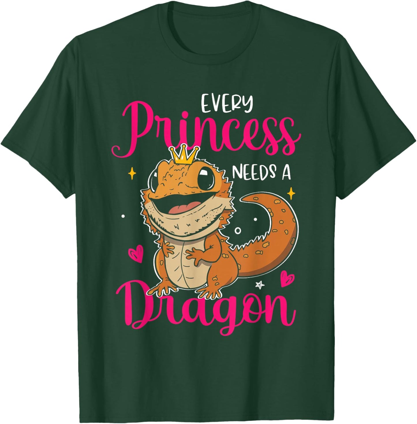 Pet Lover Every Princess Needs Bearded Dragon Reptile Lizard T-Shirt - T-Shirt | Forest