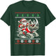 Santa Riding Rhinoceros Ugly Christmas Sweater Rhino Xmas T-Shirt - T-Shirt | Forest