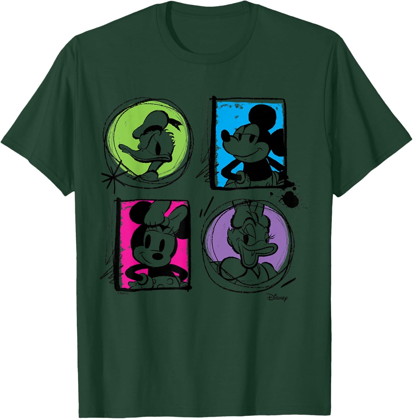 Minnie Mouse Minnie Mouse Donald Duck Daisy Duck Grid T-Shirt - T-Shirt | Forest
