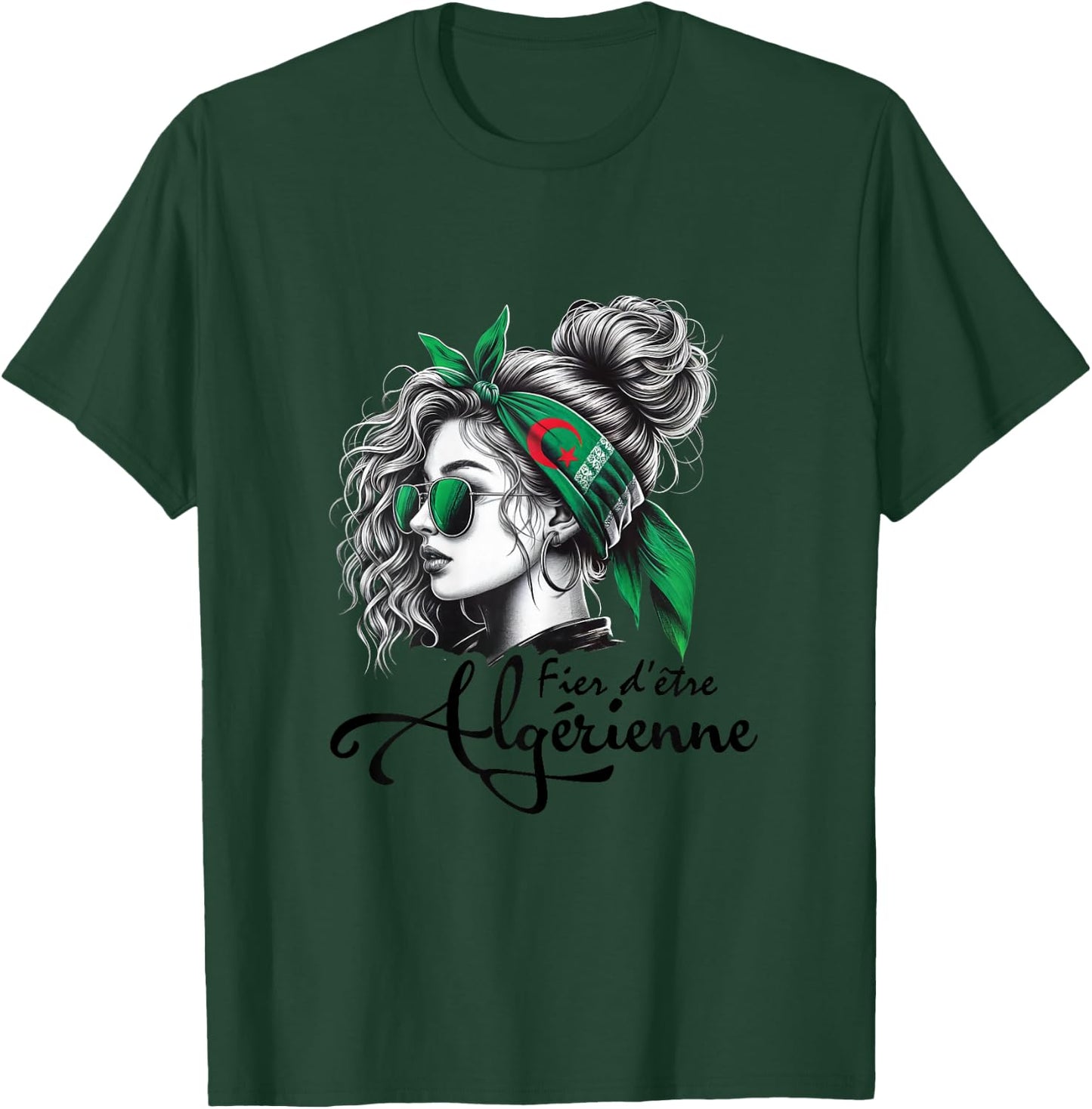 Proud to be Algerian Woman Girl Gift Algerian Flag , white, Female X-Small T-Shirt - T-Shirt | Forest