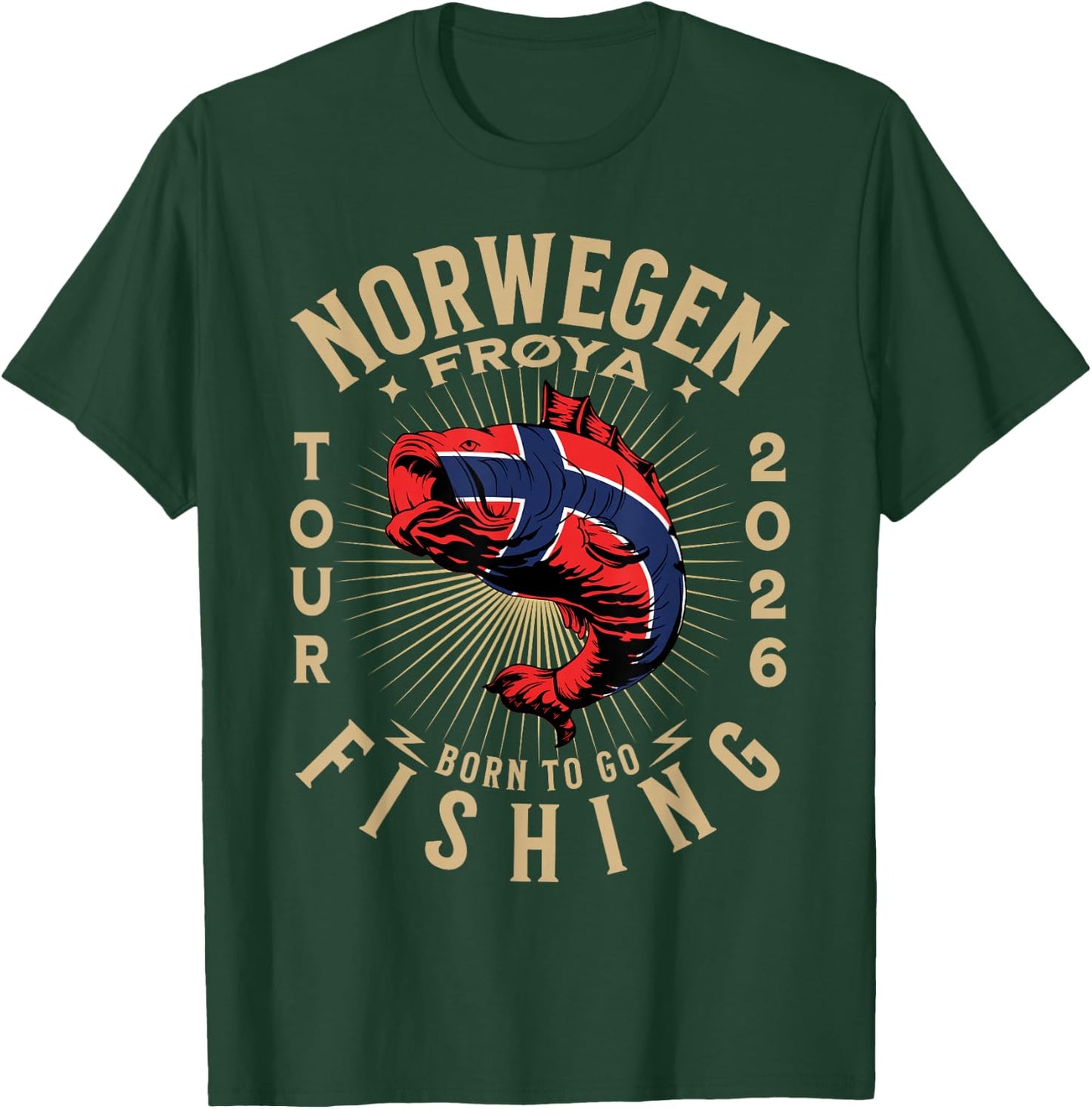 Frøya Fishing Tour Norway 2026 , black T-Shirt - T-Shirt | Forest