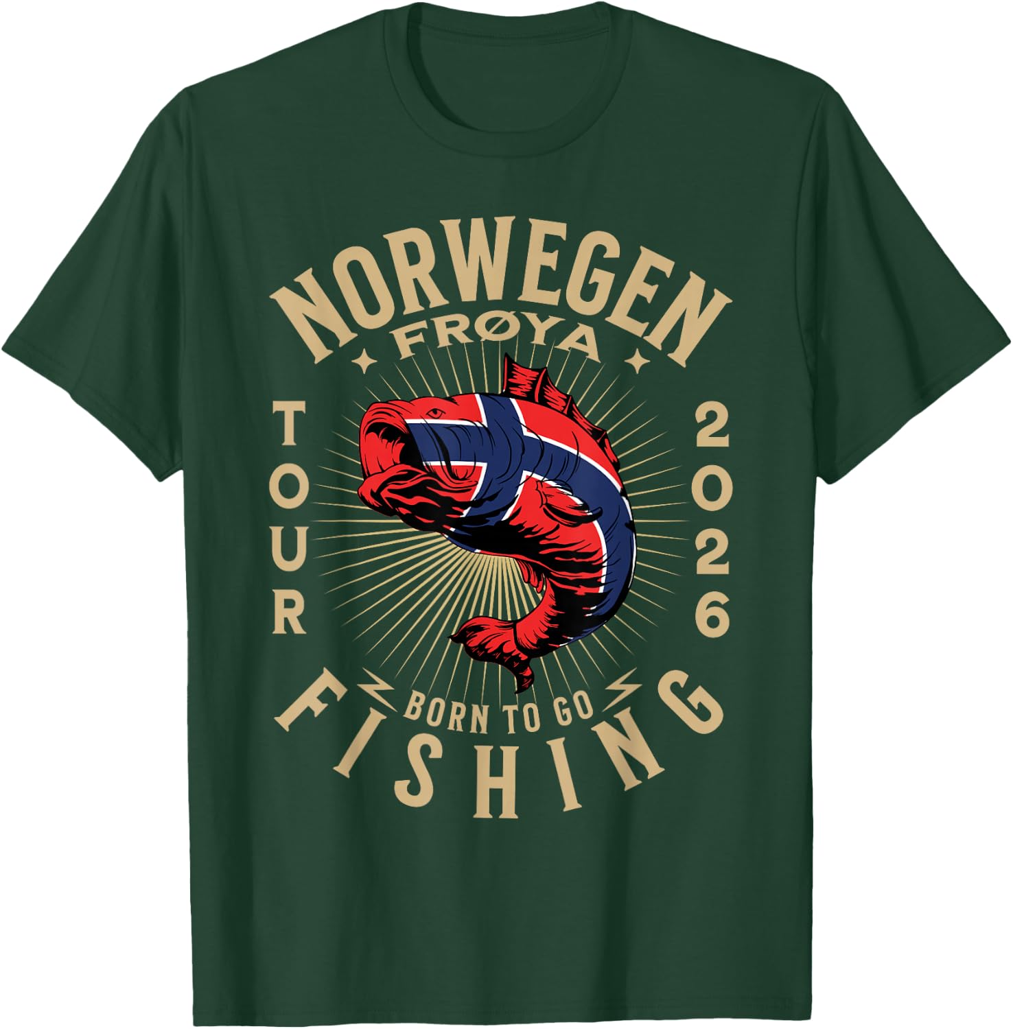 Frøya Fishing Tour Norway 2026 , black T-Shirt - T-Shirt | Forest