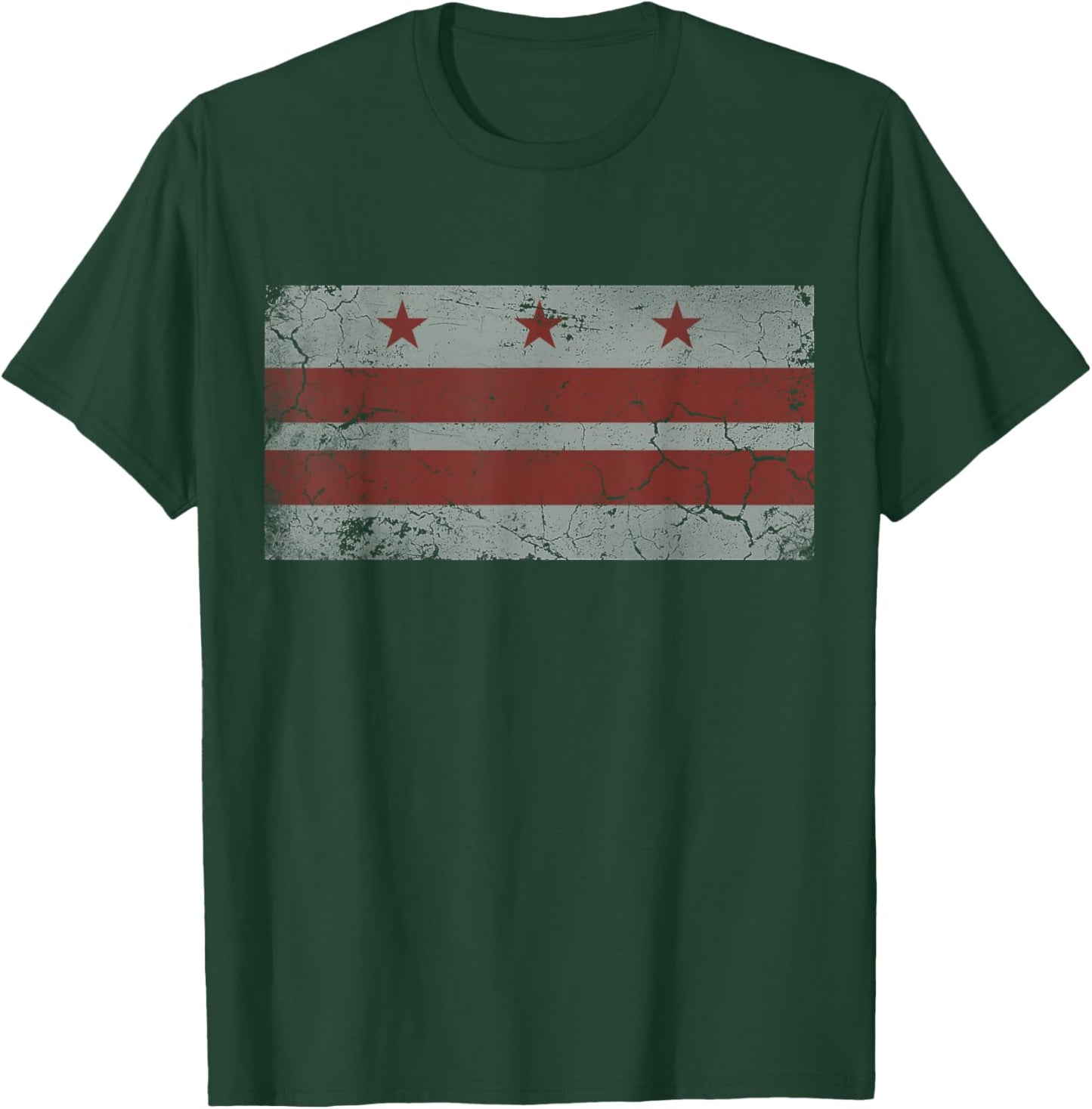 Retro Patriotic Flag of Washington D.C. Vintage Distressed T-Shirt - T-Shirt | Forest