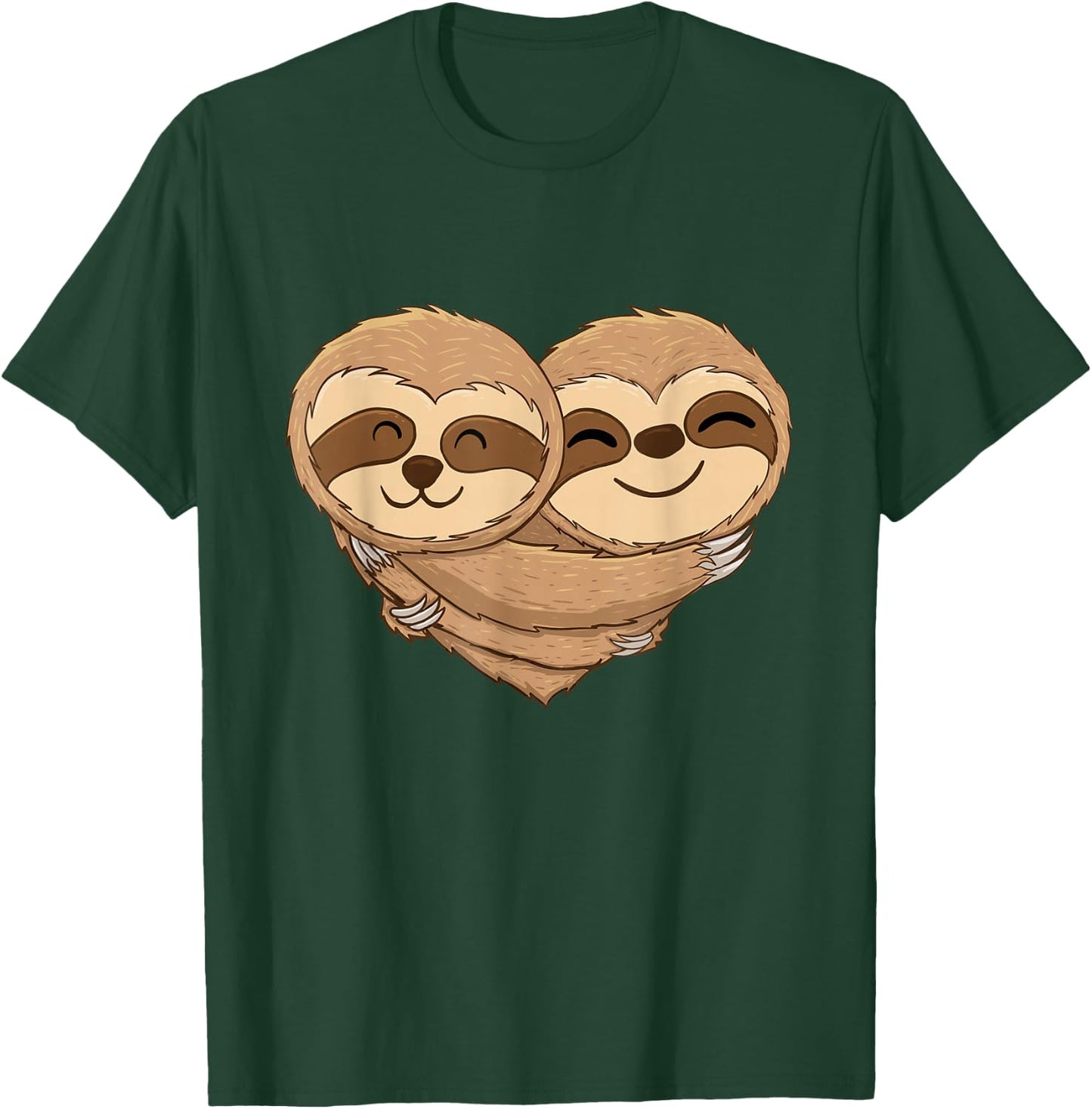 Sloth Couple - Lover Valentines Heart Wildlife Zookeeper T-Shirt - T-Shirt | Forest