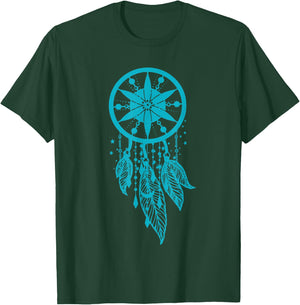 Teal dream catcher moon boho style dream catcher T-Shirt - T-Shirt | Forest