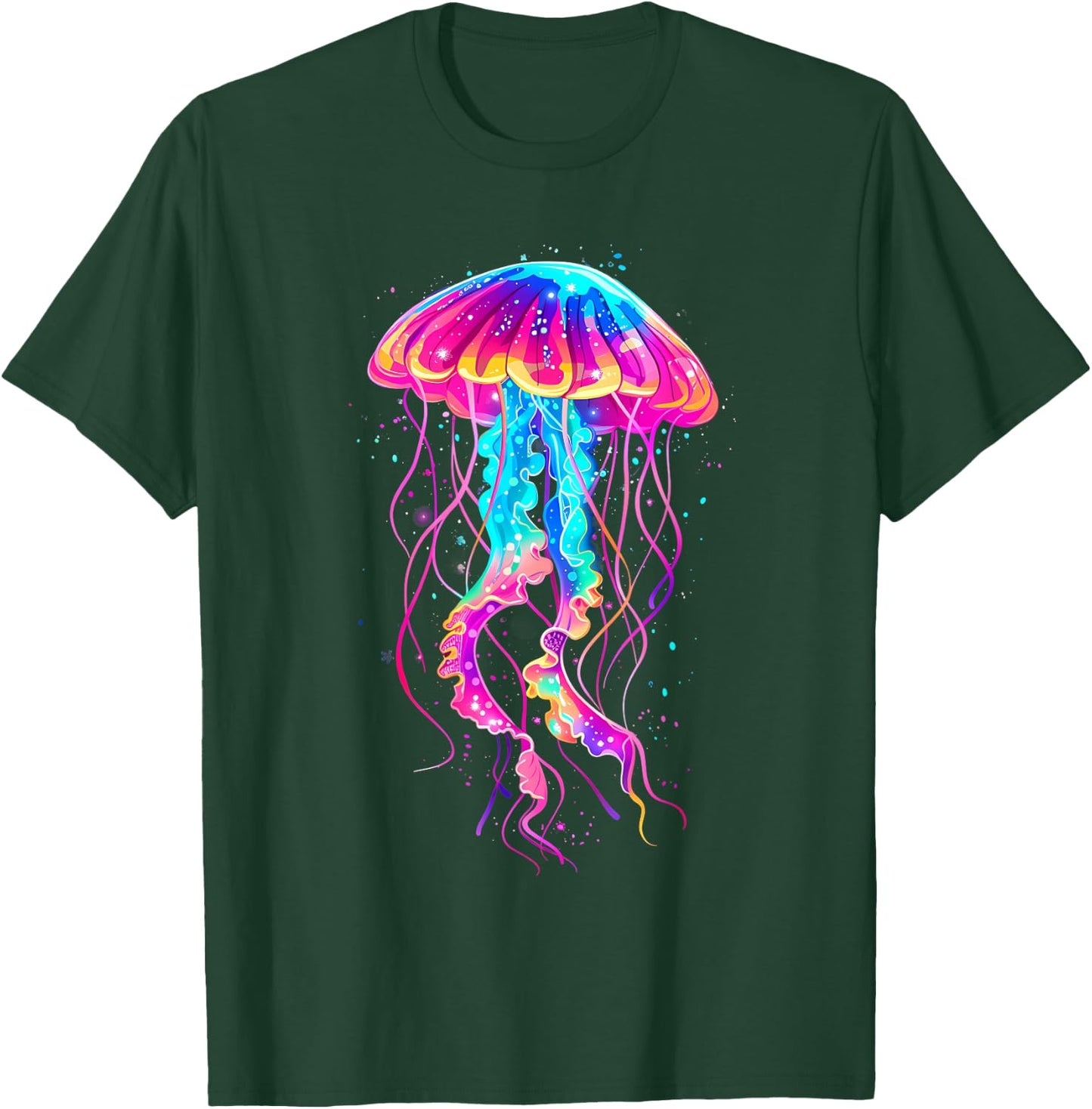 Jellyfish Sea Ocean Jellyfish Motif Marine Mammal Artwork T-Shirt - T-Shirt | Forest