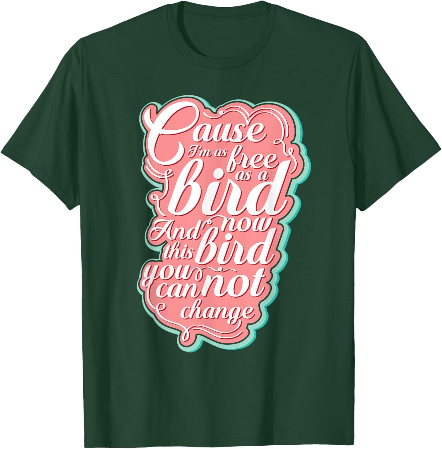 LyricLyfe Free Bird Ronnie Zant Allen Collins T-Shirt - T-Shirt | Forest