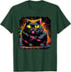 Psychedelic Trippy Blacklight Poster Cat Illustration , black T-Shirt - T-Shirt | Forest