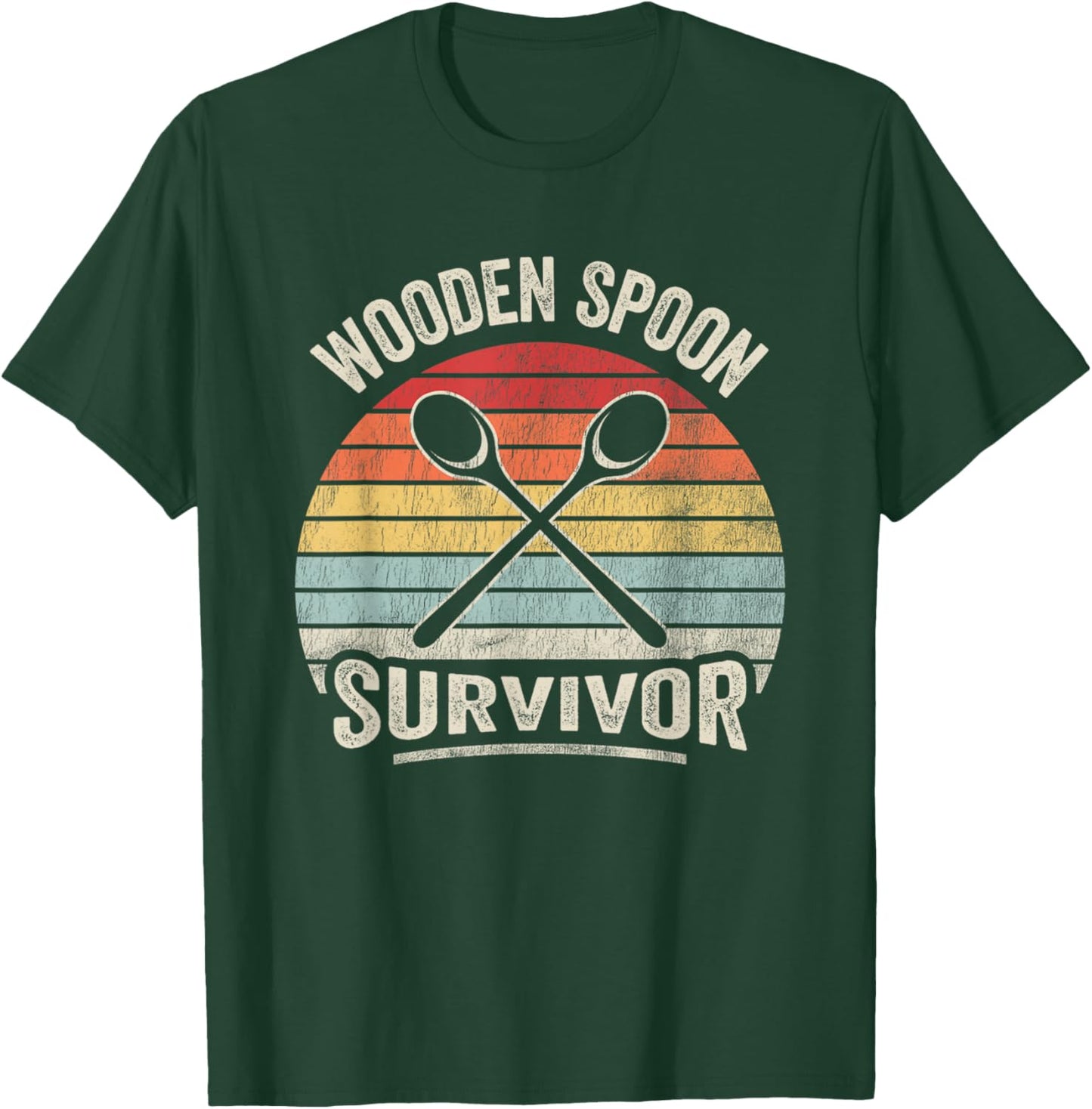 Wooden Spoon Survivor Funny Retro Vintage Graphic T-Shirt - T-Shirt | Forest