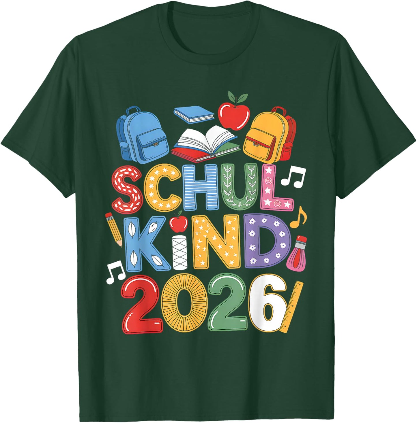 Schulkind 2026 Einschulung 2026 1.Klasse Zurück Zur Schule T-Shirt - T-Shirt | Forest