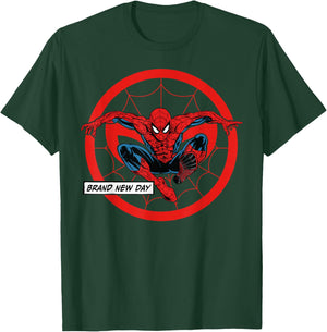 Marvel Studios Spider-Man: BND Movie 2026 Spidey & Mask Icon T-Shirt - T-Shirt | Forest