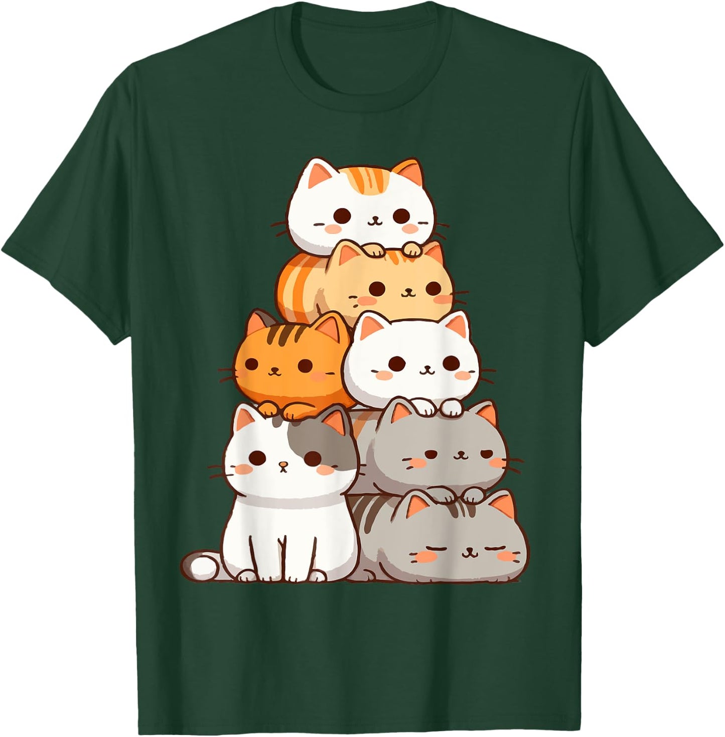 Pile Of Kitty Cats Funny Cute Cat Lover T-Shirt - T-Shirt | Forest