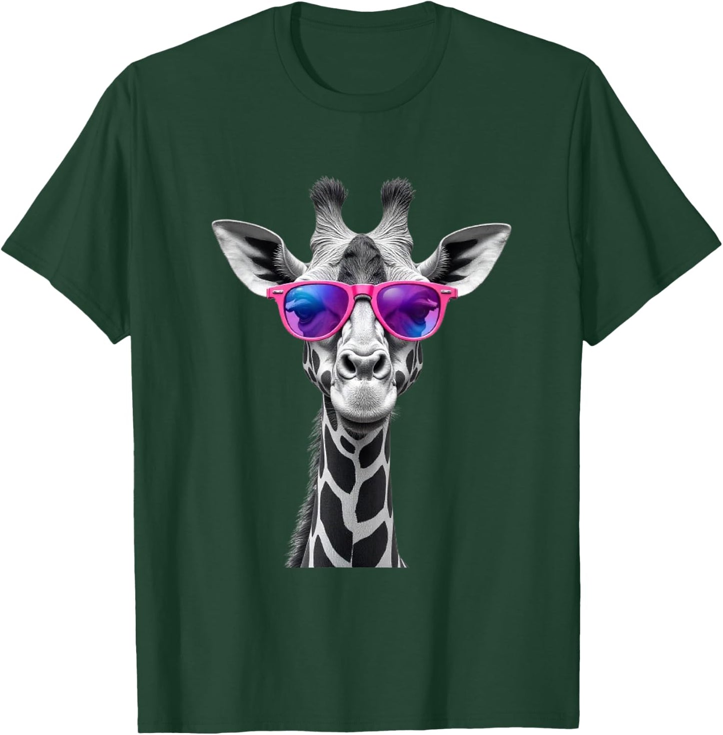 Funny Giraffe Pattern - Giraffe with Glasses T-Shirt - T-Shirt | Forest