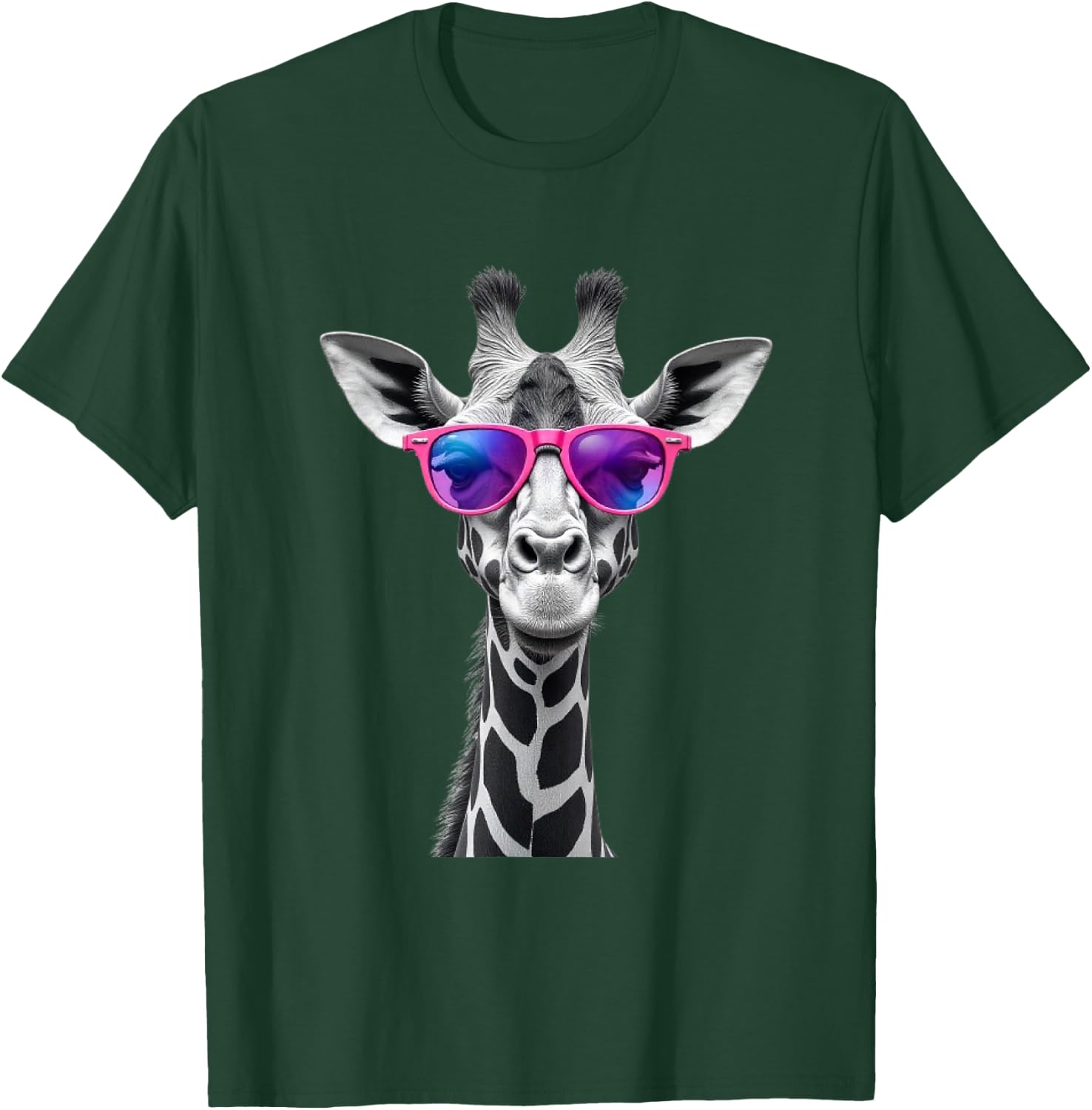 Funny Giraffe Pattern - Giraffe with Glasses T-Shirt - T-Shirt | Forest