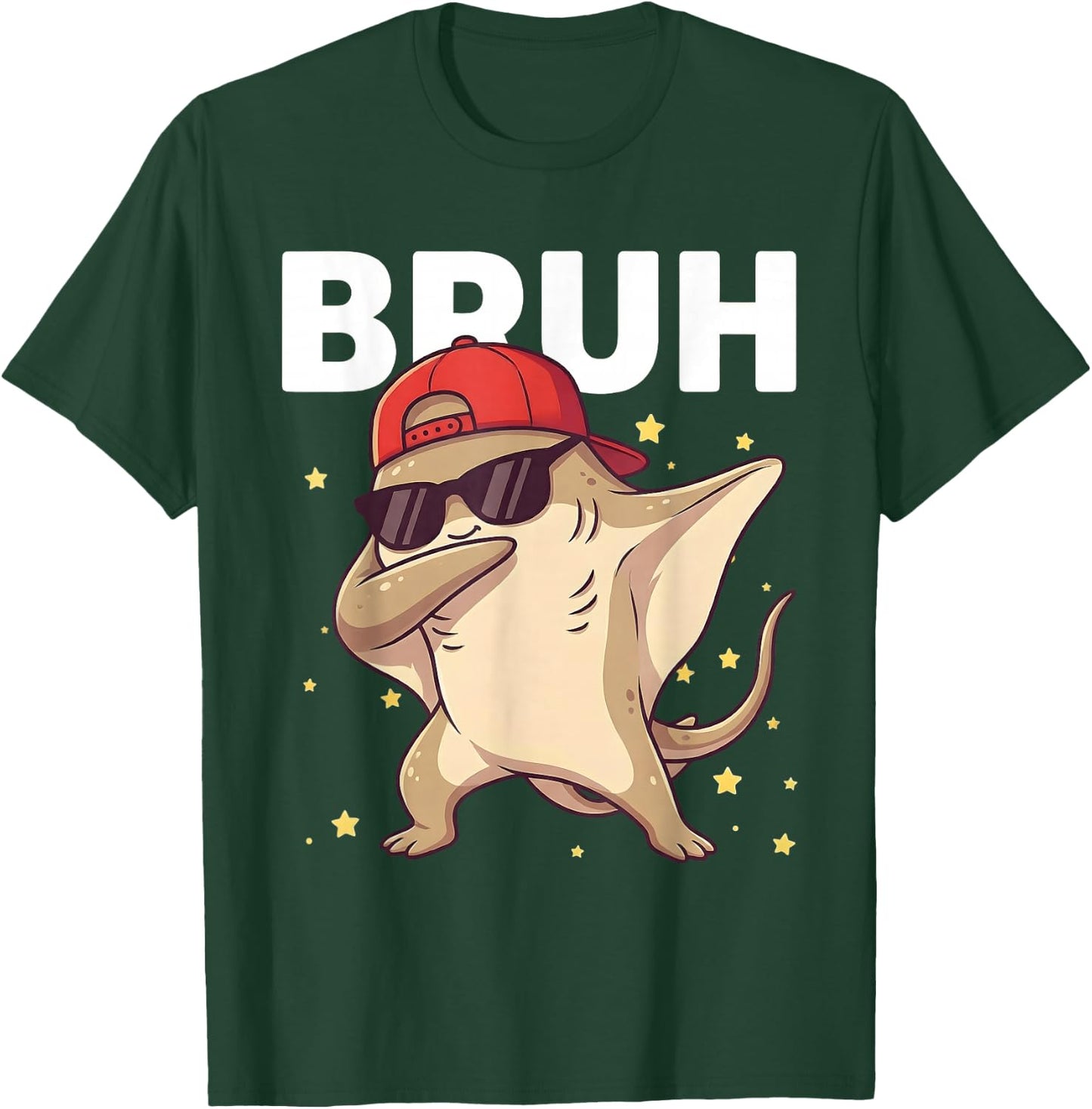 Bruh Funny Dabbing Stingray Kids Boys Ocean Animal Lover T-Shirt - T-Shirt | Forest